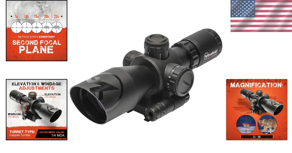 Escopeta de fuzil 10X40mm alumínio visão noturna laser vermelho ponto mil para caça - Imagem 2 de 4