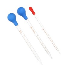 3 Pack Graduated Pipettes 2ml 5ml 10ml Glass Pipette with Bulb