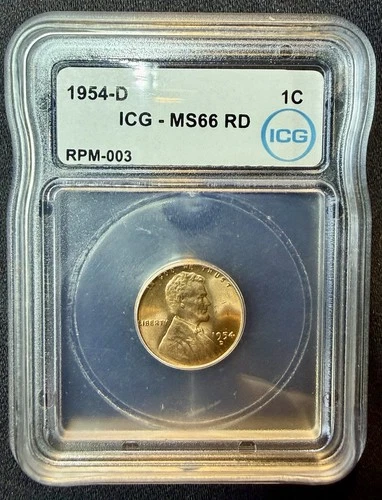 1954-D Lincoln Wheat Cent 1C - ICG MS66+ RD - RPM-003. Beautiful Example.. L👀K!