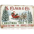 S.Claus Co. Vintage Christmas Tree Farm Tin Metal Signs Home Décor 8x12 Rustic H