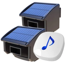 Solar Wireless Driveway Alarm System-1/4 Mile Long Transmission Range-Solar P...