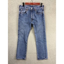 Levi's 501 Original Straight Leg Jeans Mens 32x30 Blue Denim Button Fly Workwear
