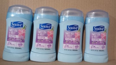 4 x Suave Women Antiperspirant/Deod., 48hr Protection, Sweet Pea & Violet, 1.2oz