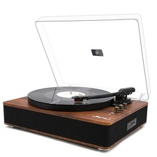 Record Player Bluetooth Turntable with Built-in Speakers and USB Play Recordi...
