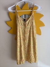 Wild Fable Yellow Floral Sleeveless Mini Sundress With Pockets Size Small