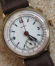 Gladiador Chronograph mens wristwatch gold filled case 30 mm. in diameter