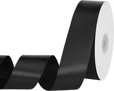 Black Ribbon 120 Yards 1-1/2 Inch Black Satin Ribbon Fabric Silk Ribbon for G...