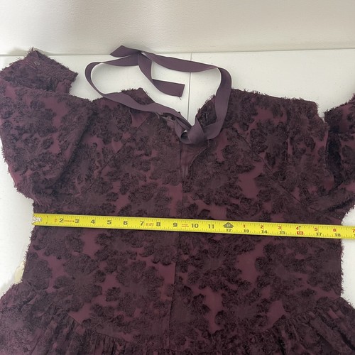 NWT Altar’d State Textured Floral Peplum Top Back Keyhole Purple Sz S - Picture 9 of 12