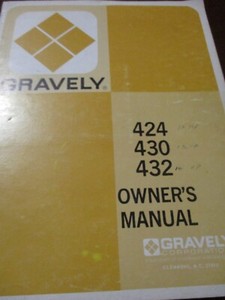 Gravely 424, 430, 432 Lawn Tractors Owner's Manual 1969, Service Manual 1971