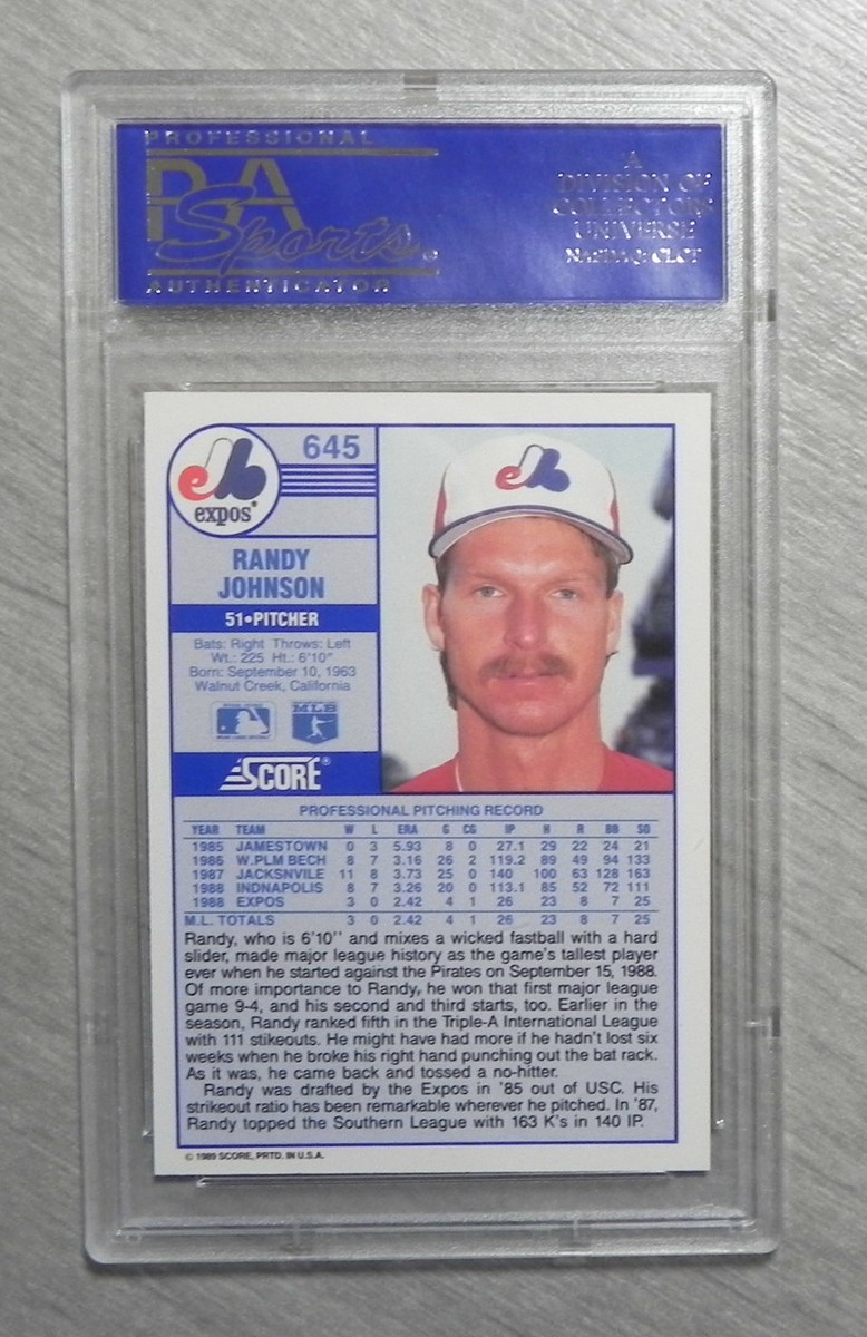 RANDY JOHNSON 1989 Score Rookie Card #645 _ PSA 9 MINT _ 81264895