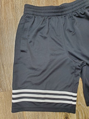 Adidas Sz M(10-12) Youth Boy Black w/White Logo Basketball Shorts Elastic Waist - Picture 3 of 11