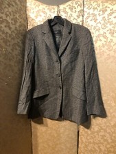 Max Mara Weekend Brown Marled Herringbone Tweed Jacket Blazer Size 10