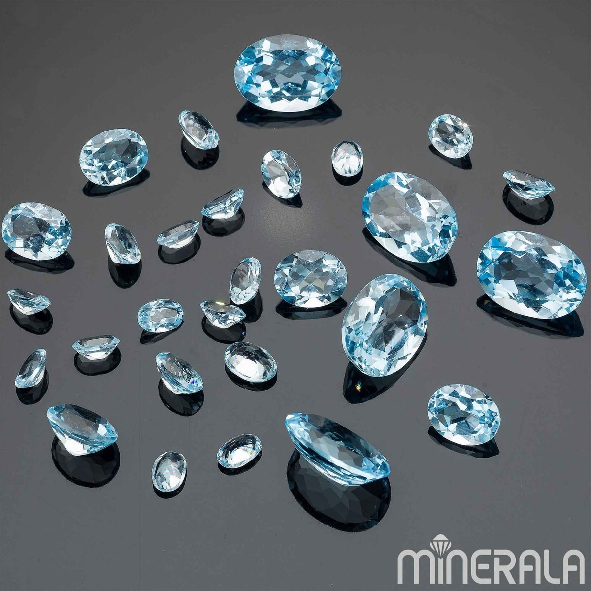 NATURAL SKY BLUE TOPAZ GEMSTONE FACETED OVAL 4x6mm 13x18mm