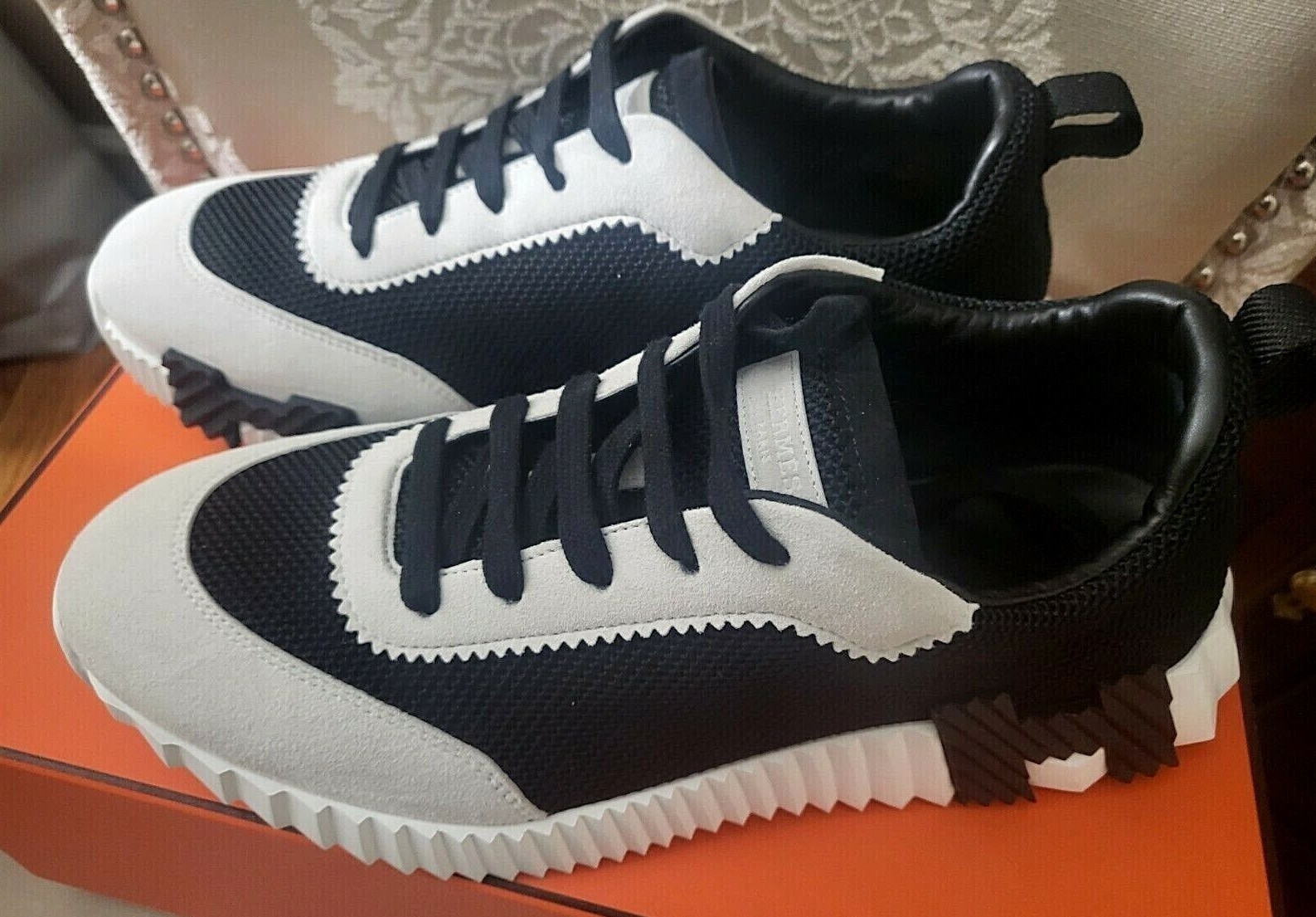 HERMES MEN SHOES BOUNCING SNEAKERS 42/ 9 Black + box (Free ship) Hard to  find | eBay