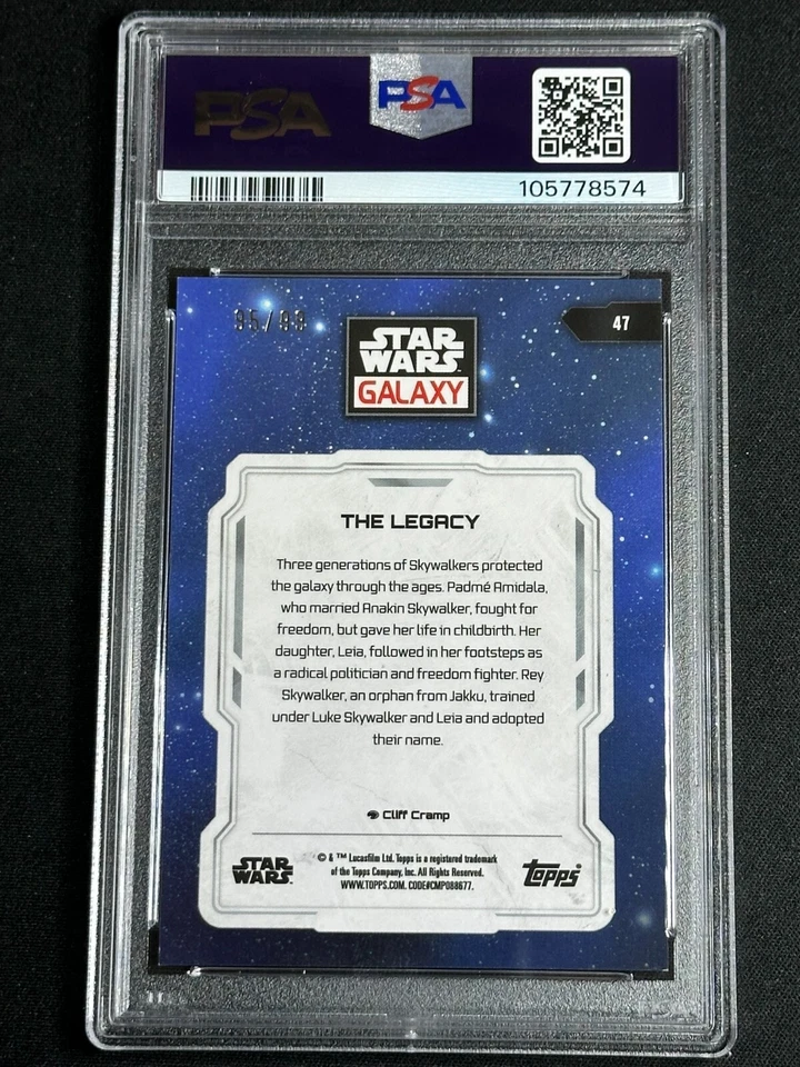 2024 Star Wars Galaxy Chrome Wave Refractor The Legacy #47 PSA 9 Padme SSP/99 Foto 2 de 2