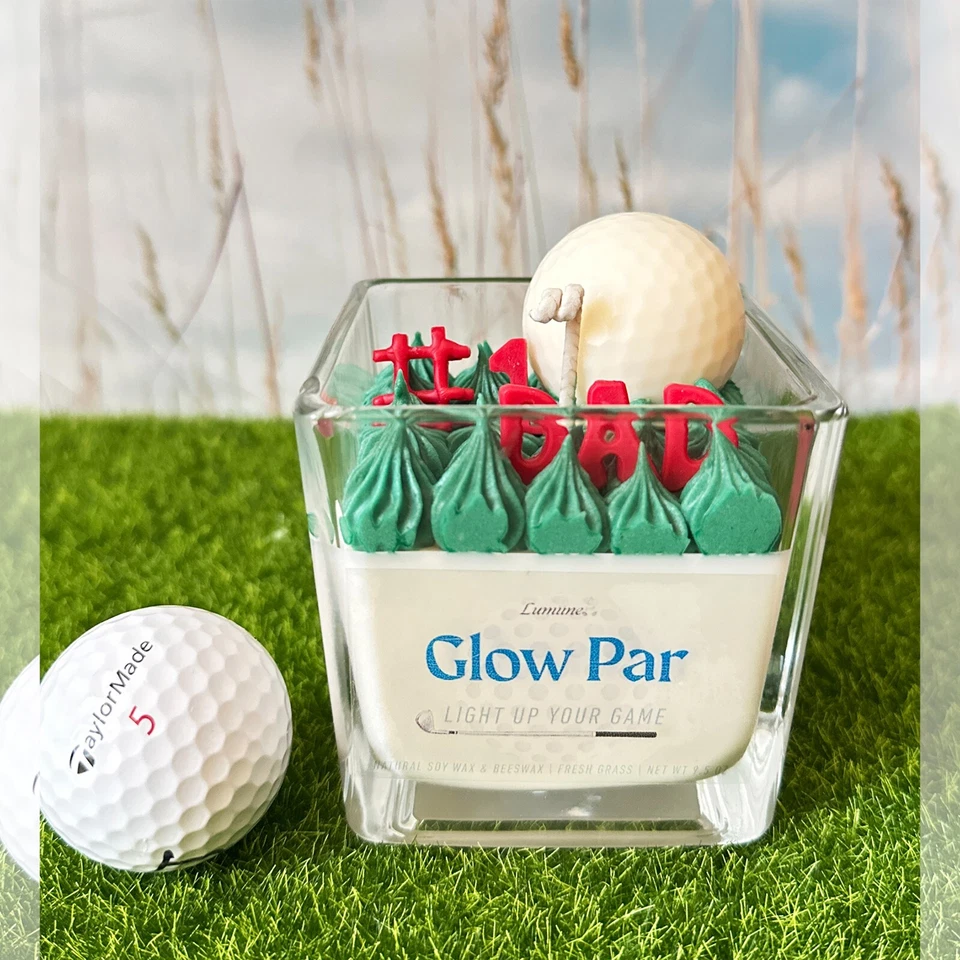 Vela de golf regalo para papá decoración del hogar regalo del día del padre hecho a mano vela de soja golf Foto 3 de 4