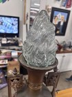 Flame shade LARGE  Fancy Old Antique Art Deco Italian  copper bronze  lamp. RARE — photo 6