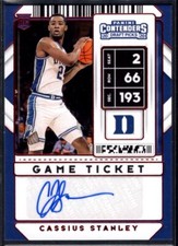 2020-21 Panini Contenders Draft Picks Game Ticket Red Foil Cassius Stanley