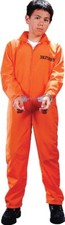 Got Busted Child Costume Orange Prisoner Inmate Jail Halloween