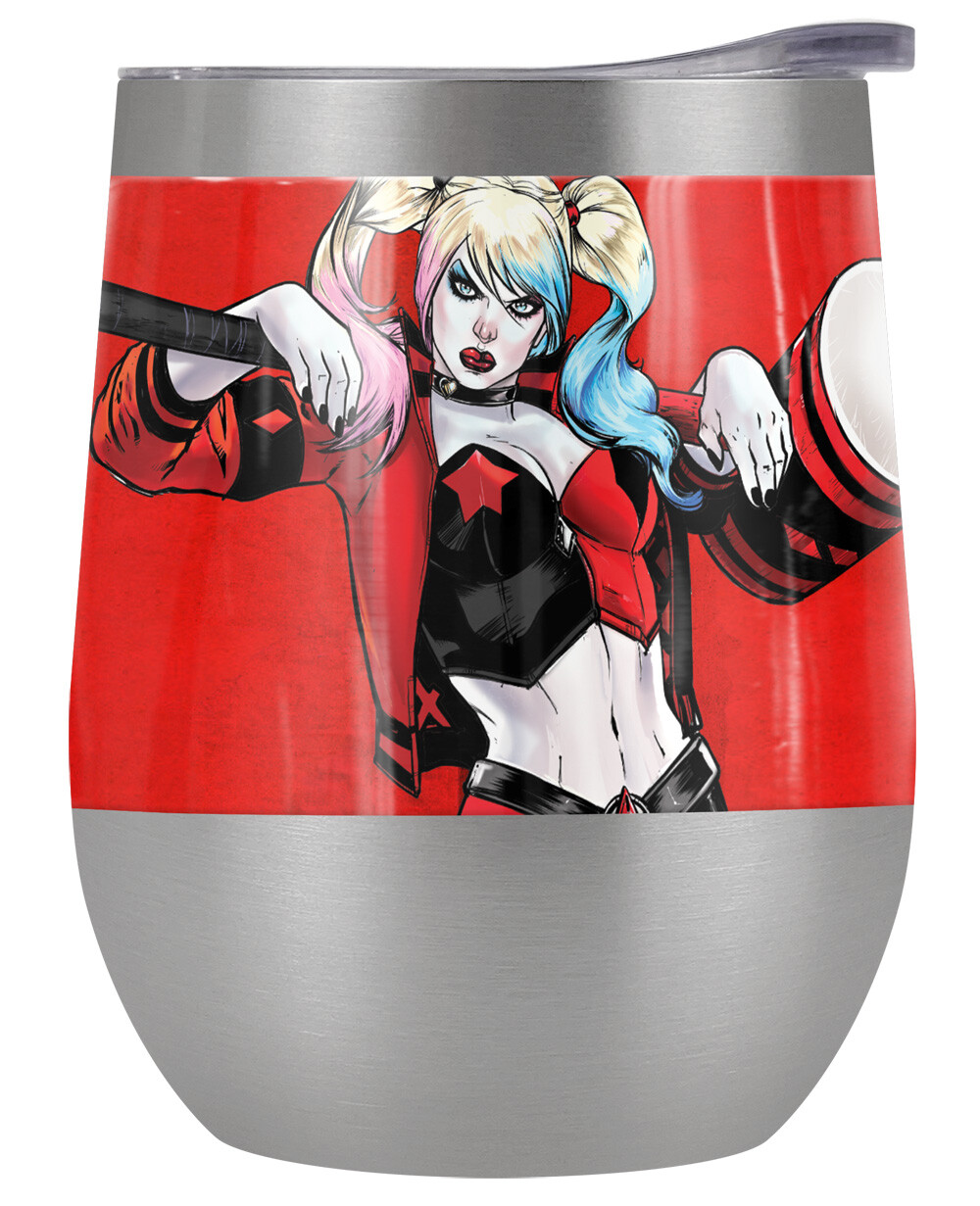 Batman Harley Quinn Character 12oz Wine Tumbler Steel Insulated Leak Resistant