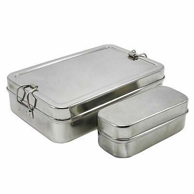 Handmade Stainless Steel Lunch Box Tiffin Box Rectangular Food Container
