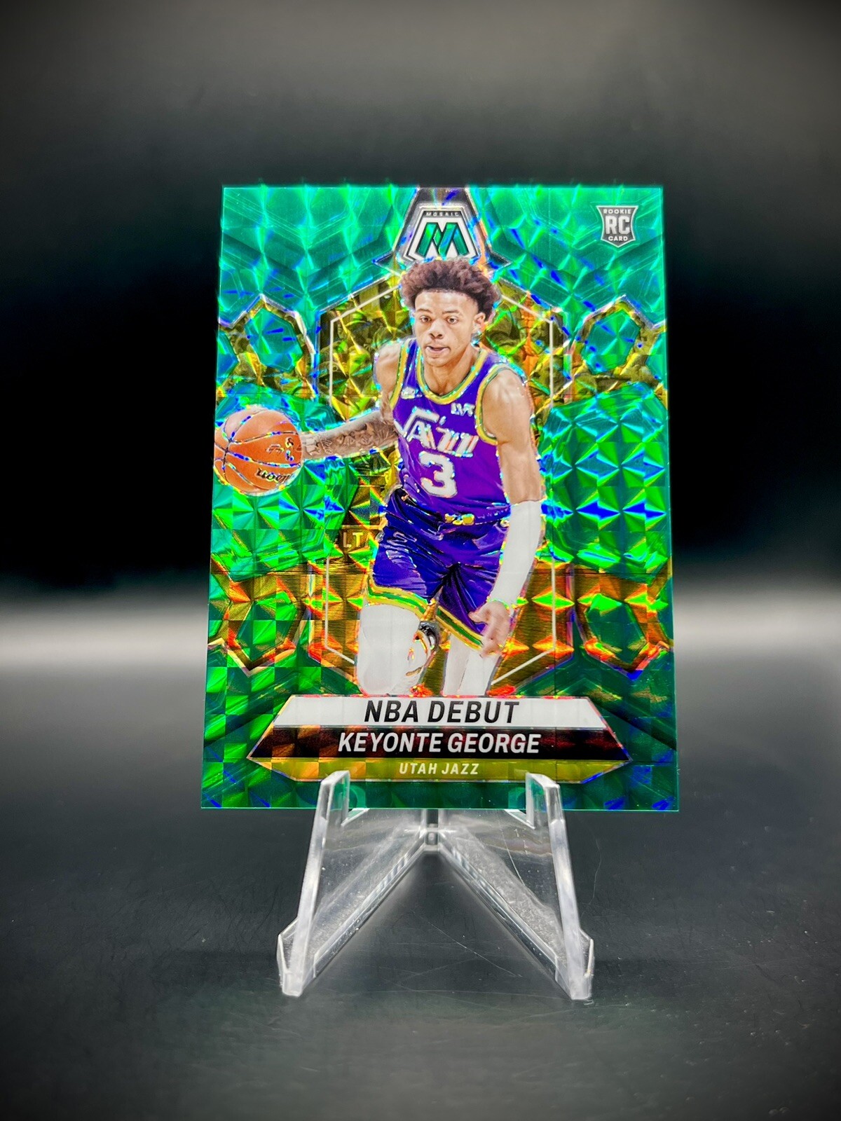 💜2023-24 Panini Mosaic #251 Keyonte George Teal Prizm NBA Debut /75 Rookie RC