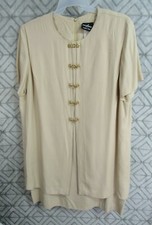 Positive Attitude Dress Size 22 Petite Tan Back Zipper Round Neck Short Sleeve