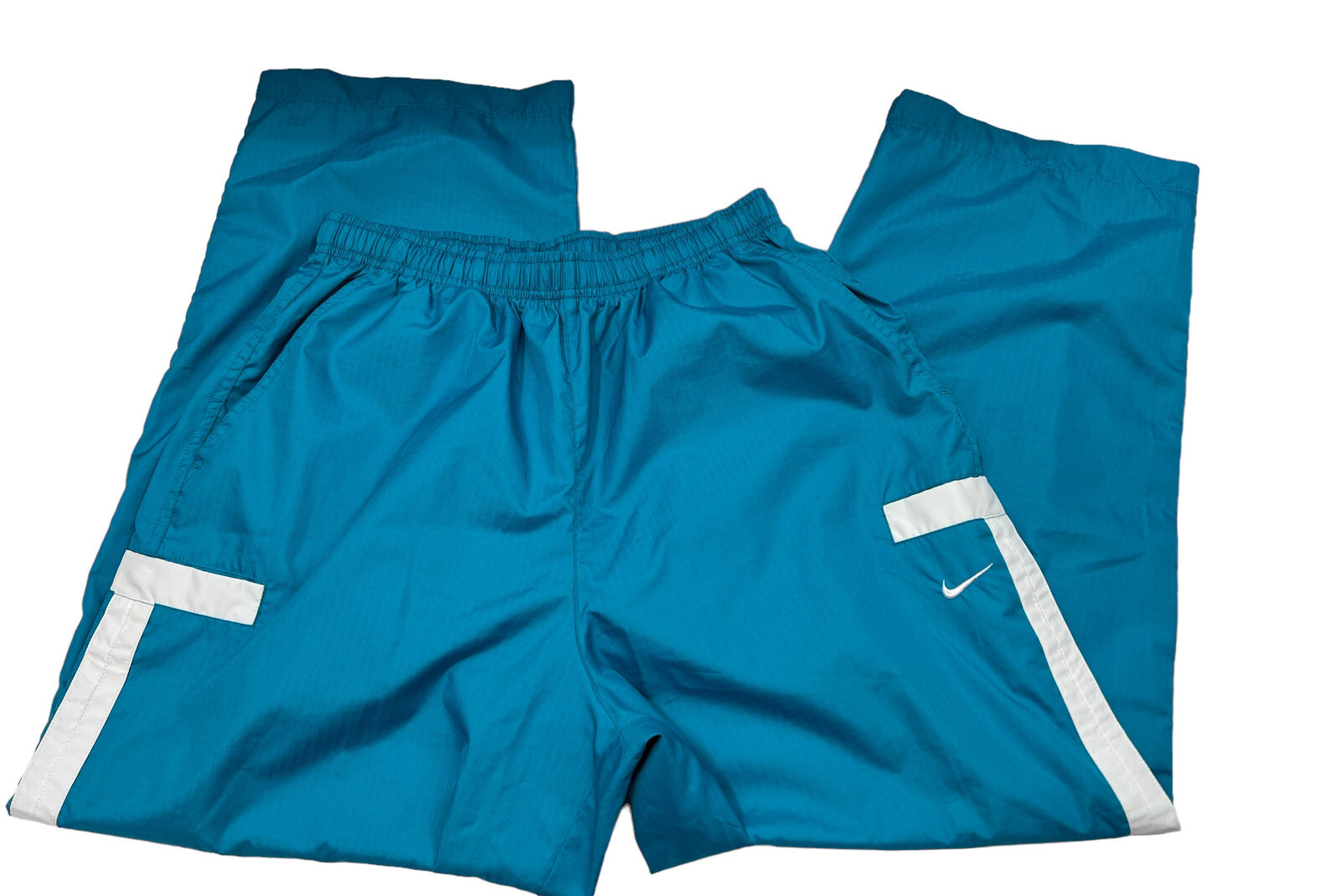 Vintage Womans Nike Track Pants Stripe Blue White Nylon Size Large eBay