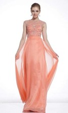 Cinderella Divine - 8749 Beaded Jewel A-Line Evening Dress SZ 4 NEW