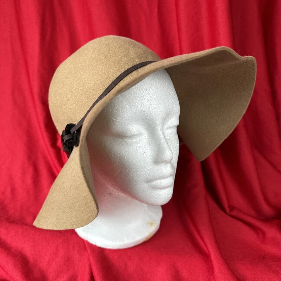 NOVO! Chapéu de feltro Dorfman Pacific SCALA 100% lã feminino flexível camelo Schitt's Creek - Imagem 2 de 4