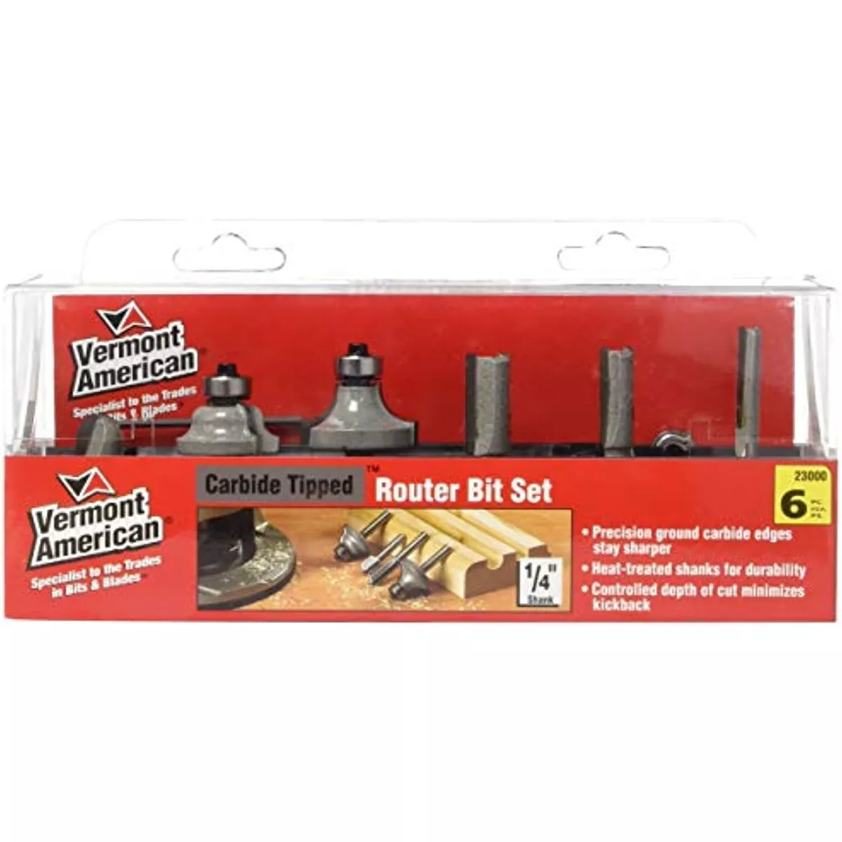 Vermont American 23000 Carbide Router Bit Set 6 Piece