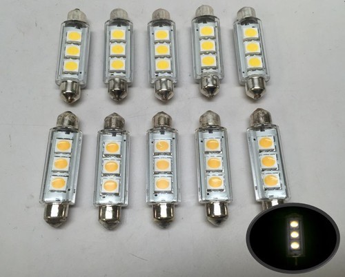 10 PCS MARINE AUTO RV TRAILER BUS VEHICLE LED BULB FESTOON TYPE WARM WHITE LIGHT
