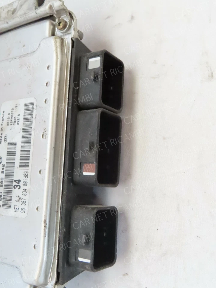 9638783480 CENTRALINA MOTORE PEUGEOT 206CC 1.6 16V 80KW 0261206942 BOSCH ME7.4.4 - Immagine 3 di 4