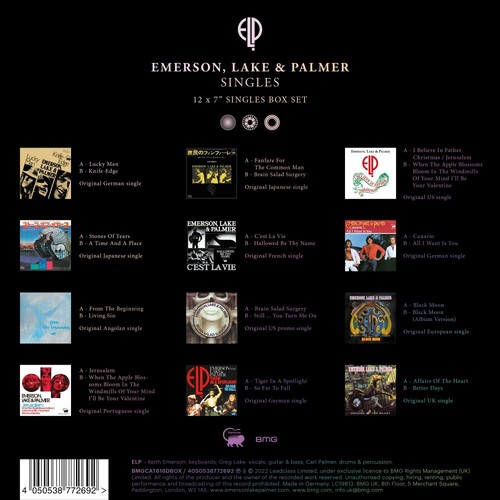 EMERSON LAKE & PALMER SINGLES - DELUXE - 7" VINYL BOXSET - ELP 50 - NEW + MORE - Imagen 3 de 5