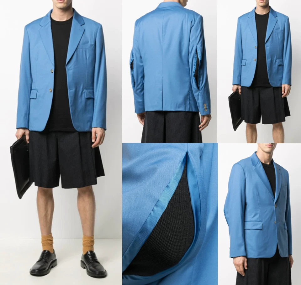Comme des Garçons Homme Breasted Slit Elbow Blazer Jacke Sakko Jacket Coat M - Bild 2 von 4