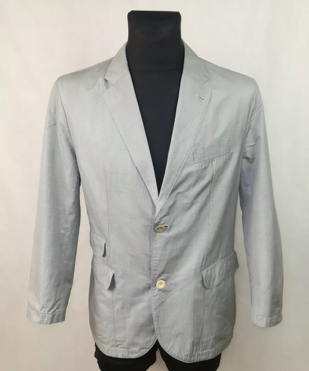HUGO BOSS MENS COTTON POLYESTER SILVER BLAZER ORO SALE size EU 50