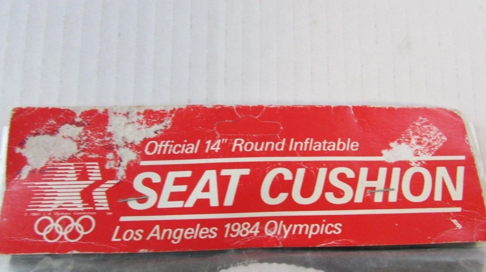 2 Unused 1984 Los Angeles Olympics 14” Round Inflatable Official Seat Cushions - Image 2 of 4