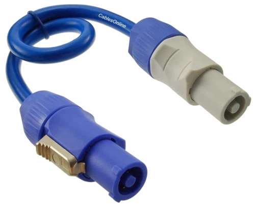 16AWG Stage Lighting Fixture PowerCon-Compatible Power-Through BLUE Cable