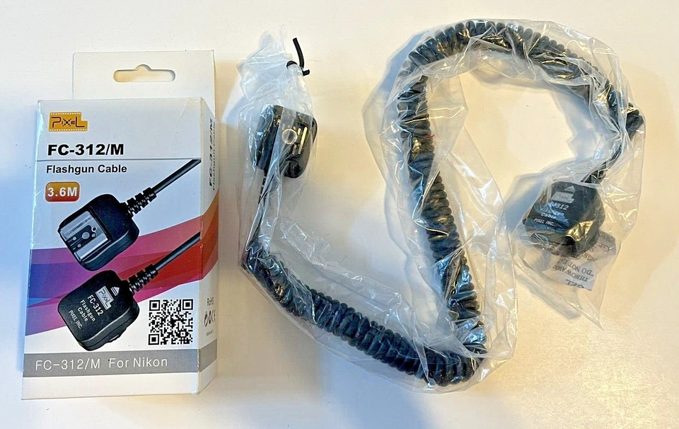Pixel FC-312 Flashgun Cable Compatible w/ Nikon DSLR & Flashgun FC-312/M w/ Box - Image 3 of 4