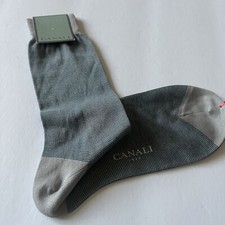 CANALI THIN MICROSTRIPE COTTON DRESS SOCKS BLUE GRAY SIZE MEDIUM NWT