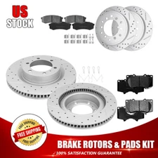 Front Rear Drilled Brake Rotors+Ceramic Pads for 2010-2020 Toyota 4Runner GX460