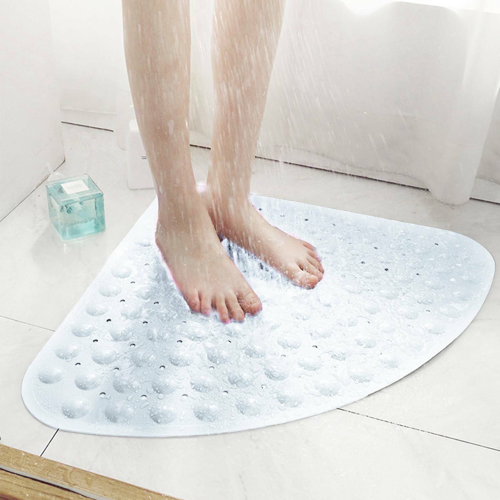 Anti Slip Loofah Shower Rug Bathroom Bath Mats Water Drains Shower Mat