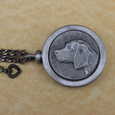 Pewter Keepsake Pet Memory Charm Cremation Urn with Chain - Beagle