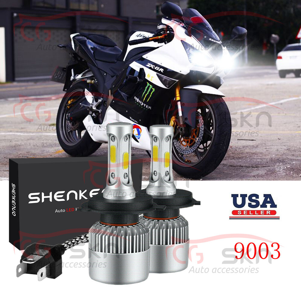 2PC H4 LED Headlights Motorcycle for Kawasaki Ninja ZX-6R ZX