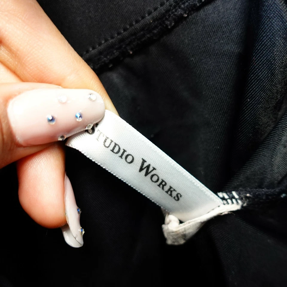 Womens Swimsuit Size Small Swimdress Black Pleated Mini Studio Works - Image 2 of 4