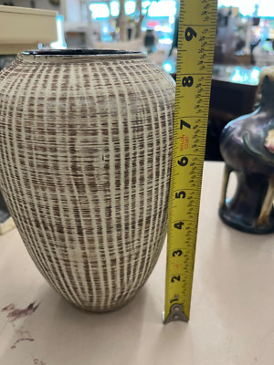 RARE! Alfred Klein AK Studio Keramik Vase 643-21 Sgraffito Mid Century Modern 