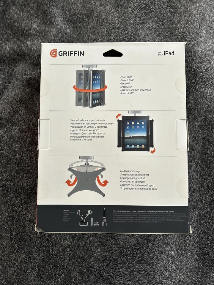Soporte de gabinete Griffin para iPad Hardware e instrucciones incluidas Foto 2 de 2