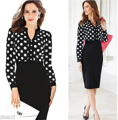 KLEID 36 38 RECEPTION WEDDING PARTY PUNKTE SEXY DRESS FEMME DONNA WOMAN DAMEN FRAU