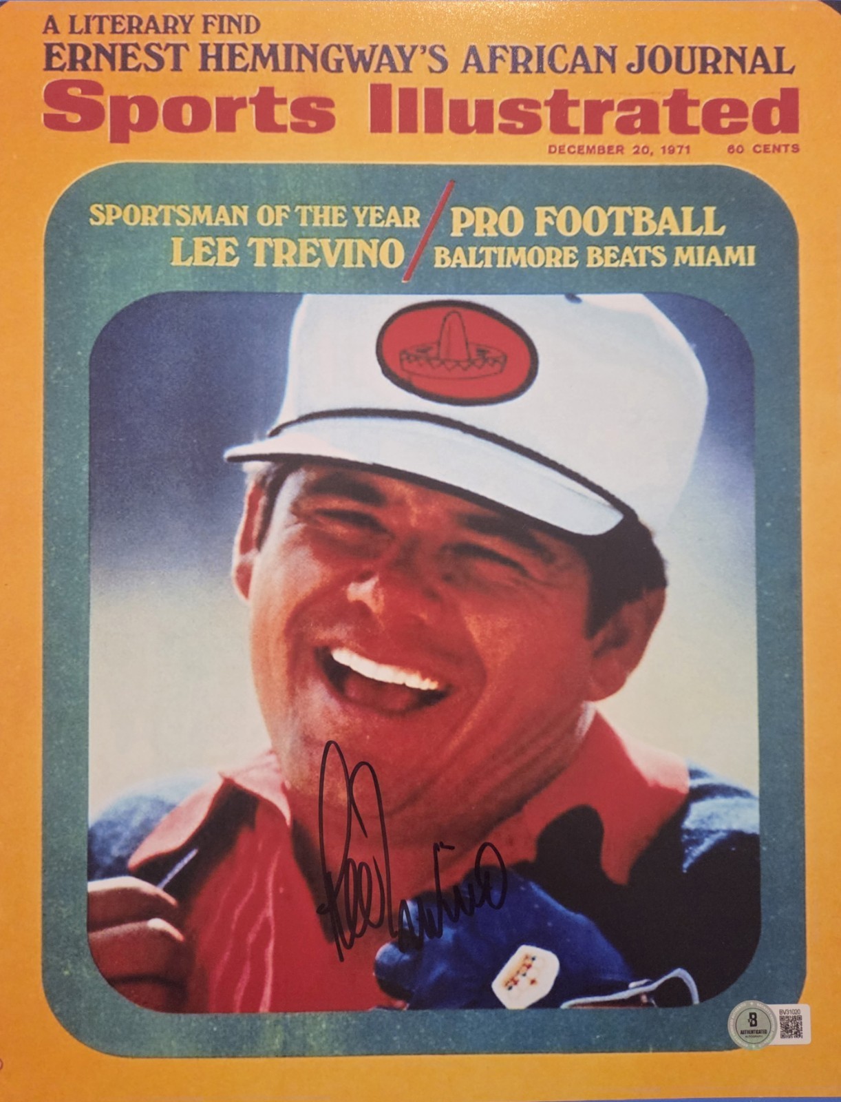 Lee Trevino Autographed Signed The Masters Golf Sports Illustrated 11x14 BAS COA 