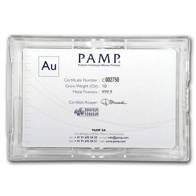 10 oz Gold Bar - PAMP Suisse Lady Fortuna (Vintage, w/Assay) | eBay